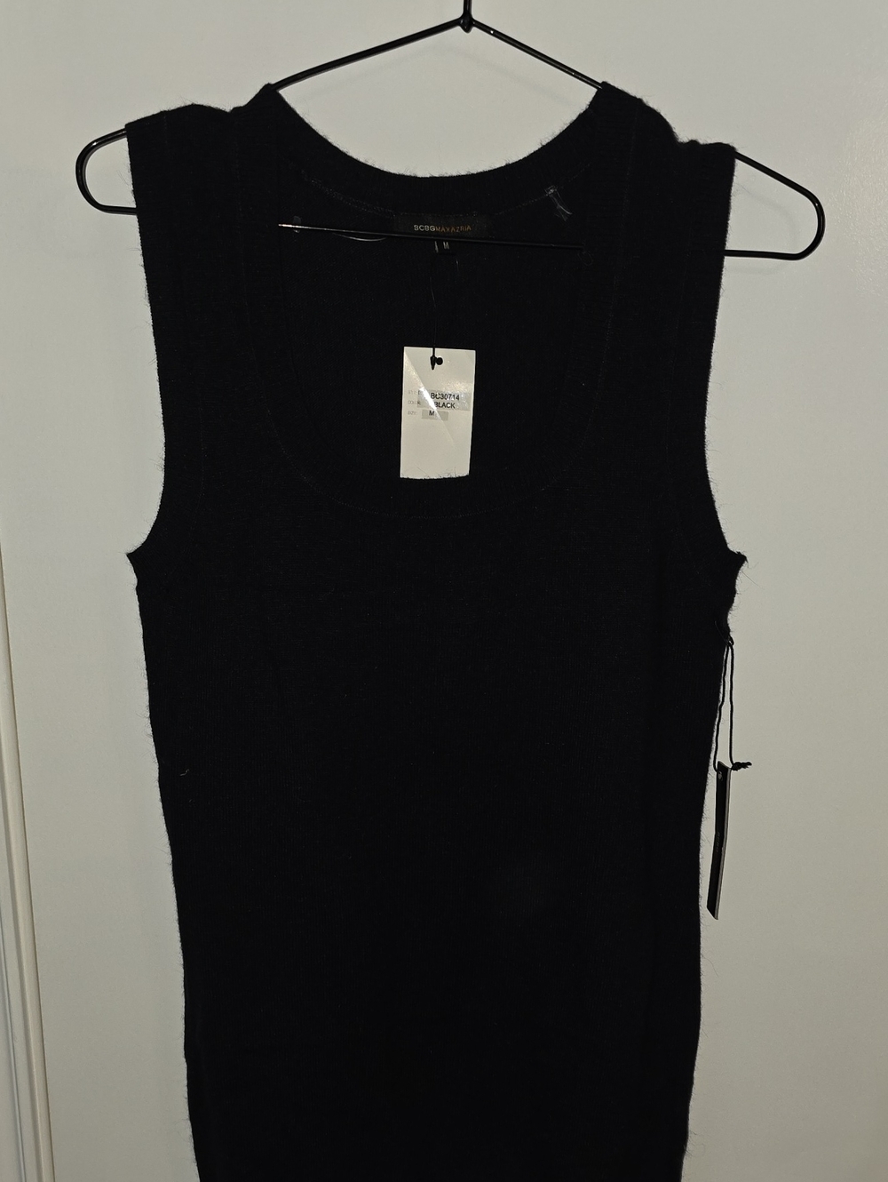 NWT Black Angora Blend Knit Tank Top Sz M